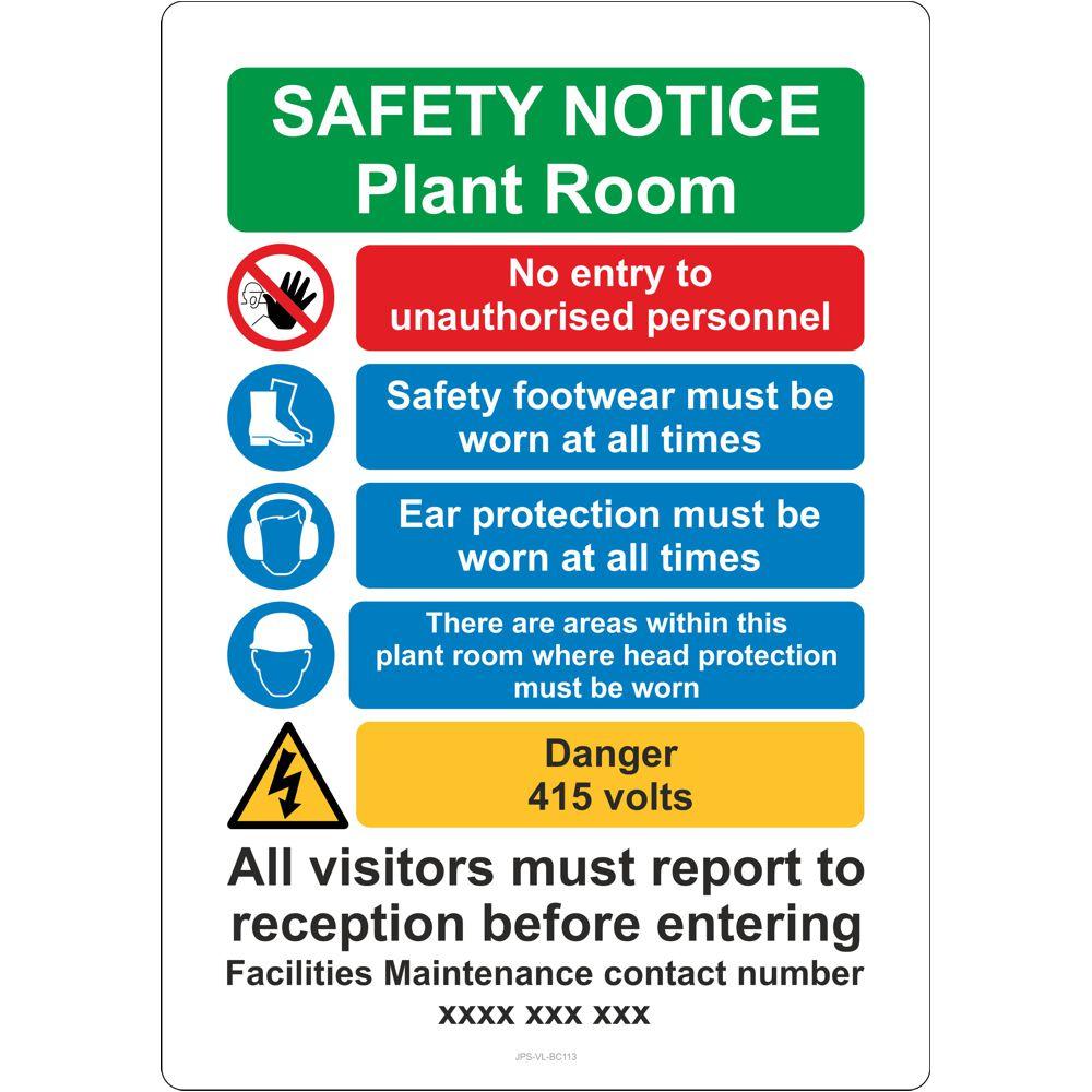 Safety Notice Plant Room Sign – JPS Online Ltd