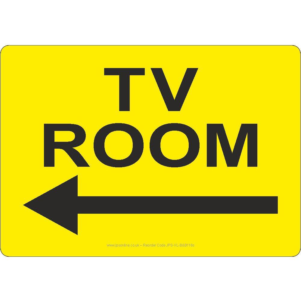 TV Room Left Arrow Sign – JPS Online Ltd