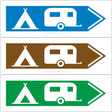 Camping and Caravanning (Right Arrow) Sign - JPS Online Ltd