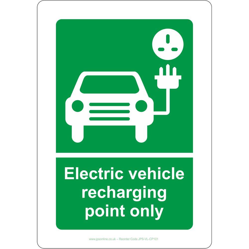 Electric Vehicle Recharging Point Only Sign - JPS Online Ltd
