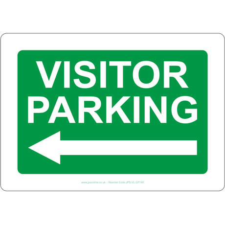 Visitor Parking Arrow Left Sign - JPS Online Ltd