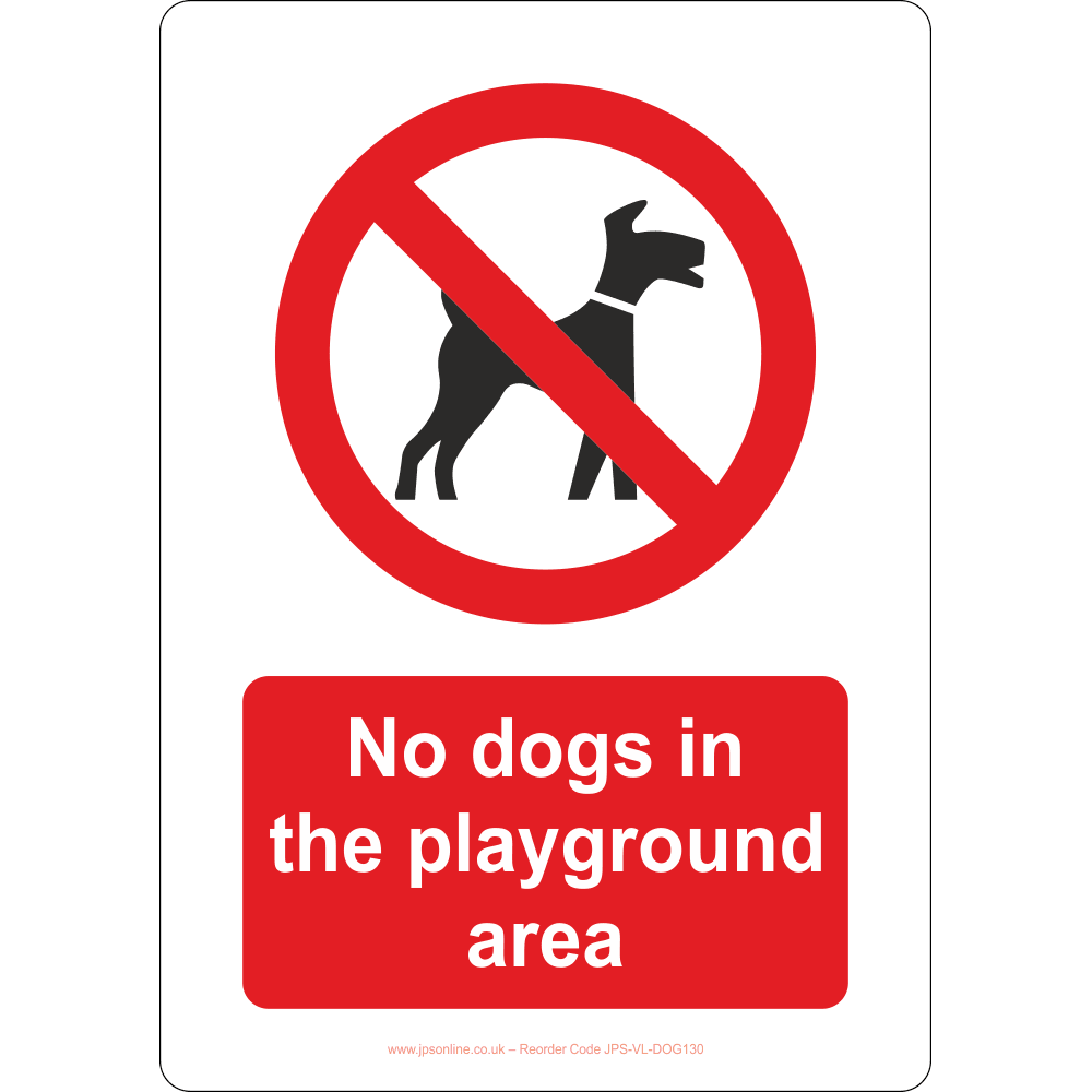 No Dogs In The Playground Area Sign - JPS Online Ltd