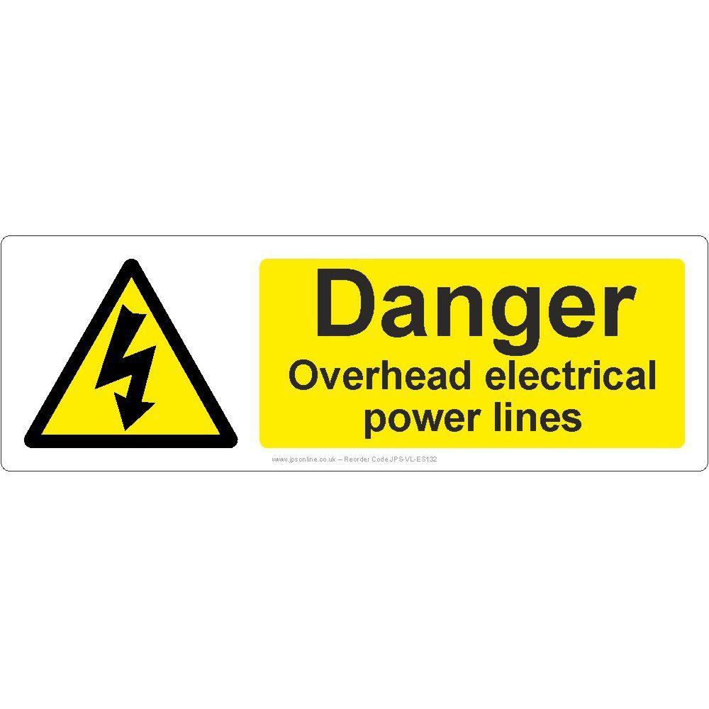 Danger Overhead Electrical Power Lines Sign - JPS Online Ltd