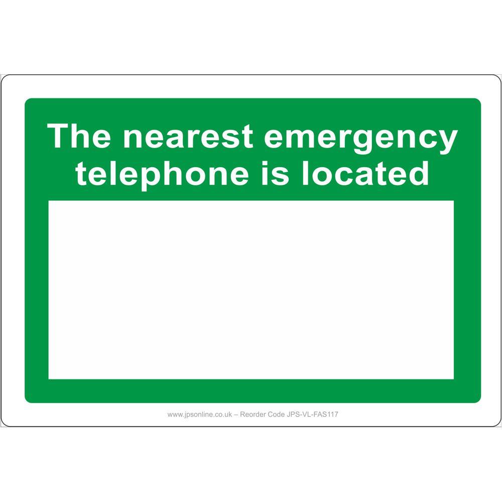 Nearest Emergency Telephone is Located at Sign - JPS Online Ltd