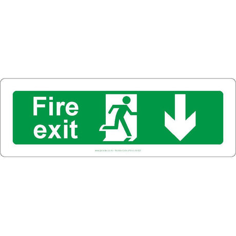 Fire Exit Arrow Down Sign - JPS Online Ltd