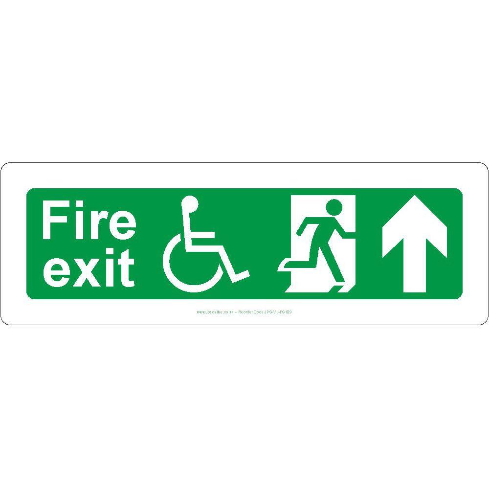 Fire Exit Arrow Up Sign - JPS Online Ltd