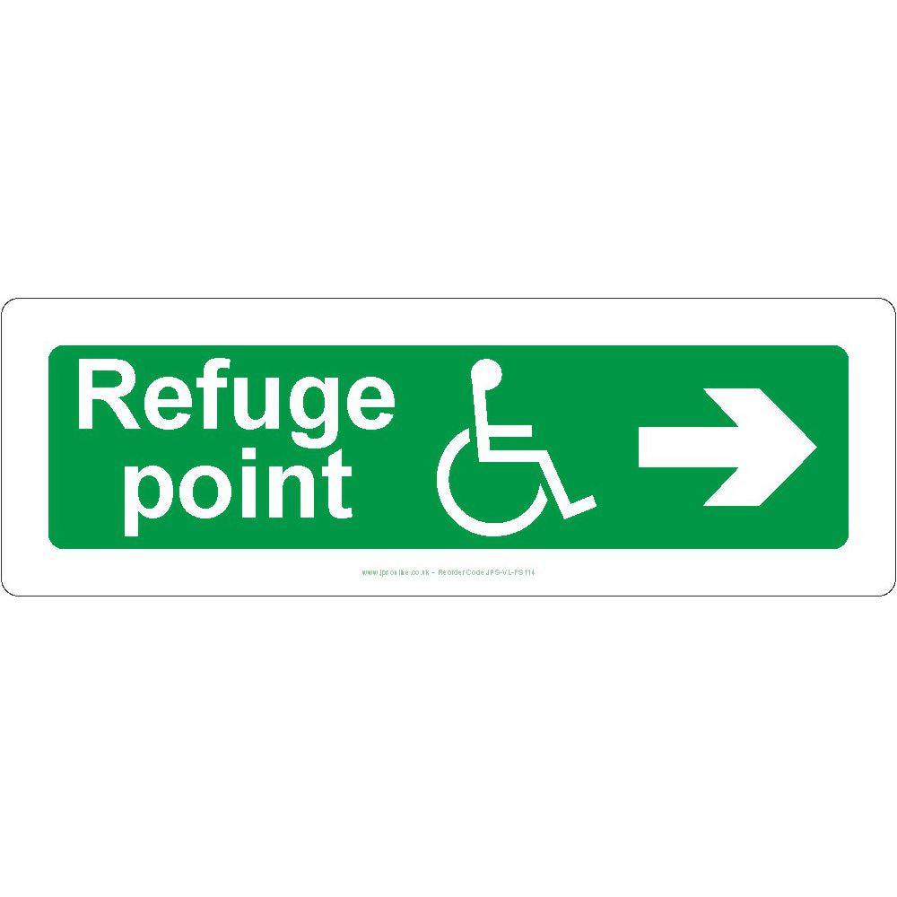 Refuge Point Arrow Right Sign - JPS Online Ltd