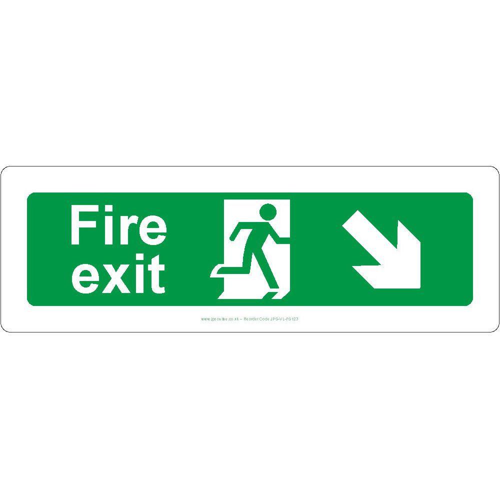 Fire Exit Down/Right Arrow Sign – JPS Online Ltd