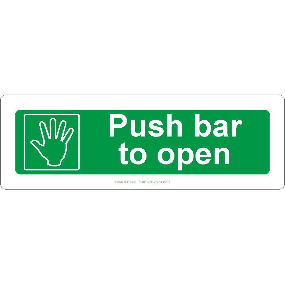 Push Bar to Open Health and Safety Sign - JPS Online Ltd