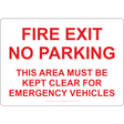 Fire Exit No Parking This Area Must Be Kept Clear For Emergency Vehicles Sign - JPS Online Ltd