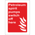 Petroleum Spirit Pumps Switch Off Here Sign - JPS Online Ltd