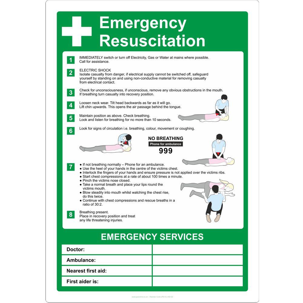 Emergency Resuscitation Sign - JPS Online Ltd