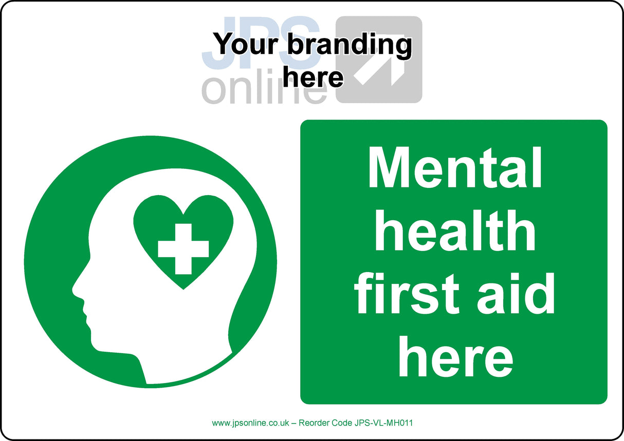 Mental Health First Aid Here Branded Sign