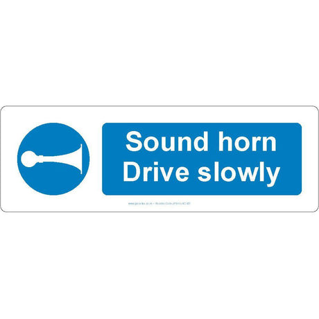 Sound Horn Drive Slowly Mandatory Sign - JPS Online Ltd