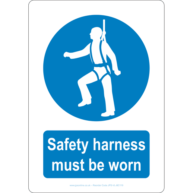 Safety Harness Must Be Worn Sign - JPS Online Ltd