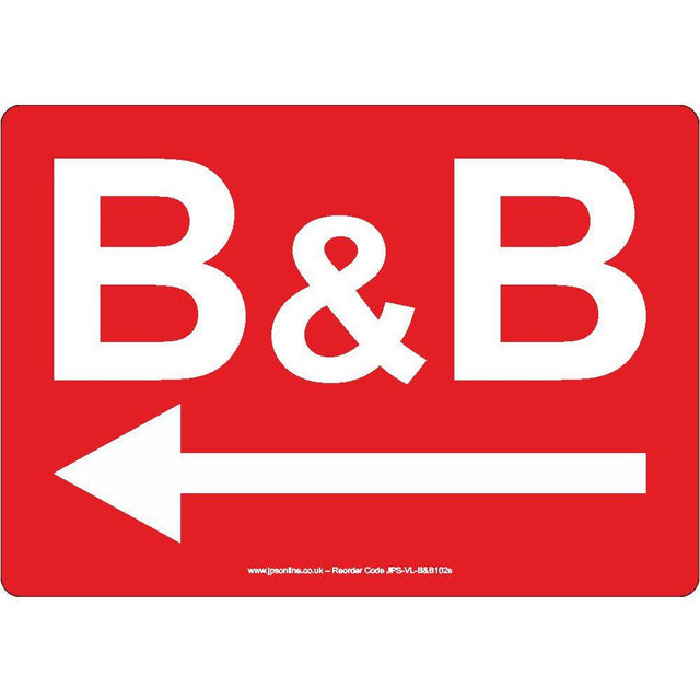 B&B Left Arrow Sign - JPS Online Ltd