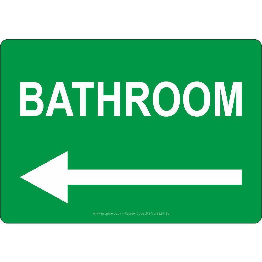 Bathroom Left Arrow Sign - JPS Online Ltd