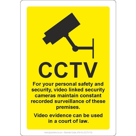 CCTV For Your Personal Safety and Security Sign - JPS Online Ltd