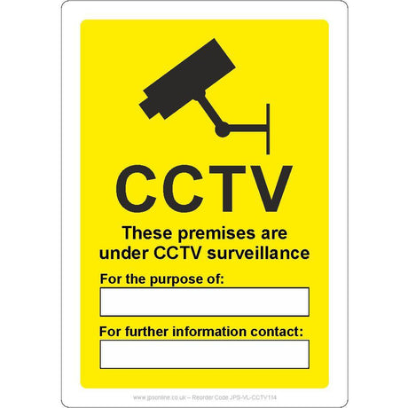 CCTV These Premises Are Under CCTV Surveillance Sign - JPS Online Ltd