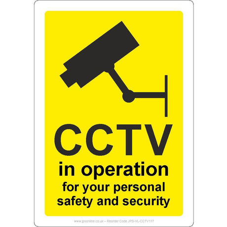 CCTV In Operation For Your Personal Safety And Security Sign - JPS Online Ltd