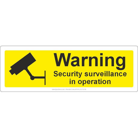 Warning Security Surveillance In Operation Sign - JPS Online Ltd