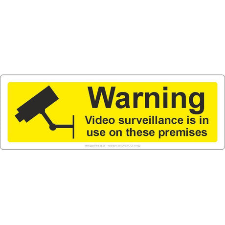 Warning Video Surveillance Is In Use On These Premises Sign - JPS Online Ltd