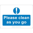 Please Clean As You Go Sign - JPS Online Ltd