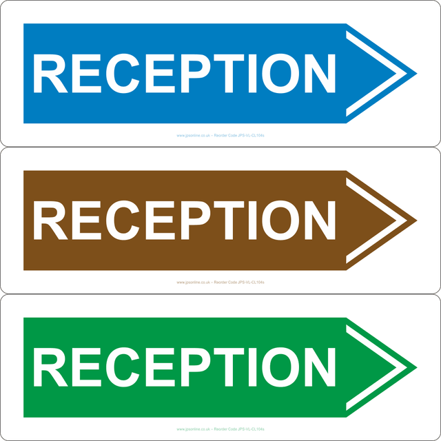 Reception (Right Arrow) Sign - JPS Online Ltd