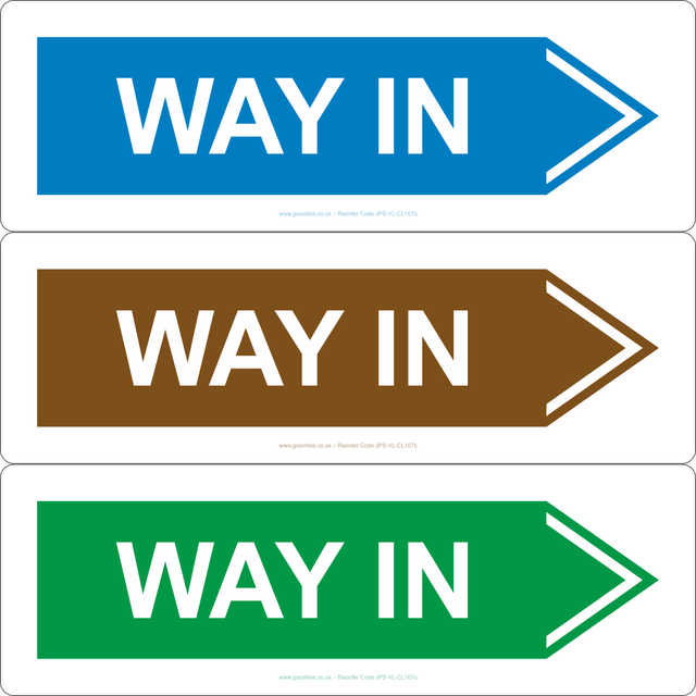 Way In (Right Arrow) Sign - JPS Online Ltd