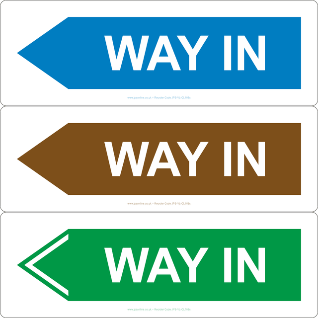 Way In (Left Arrow) Sign - JPS Online Ltd