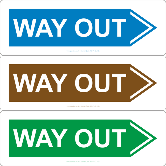 Way Out (Right Arrow) Sign - JPS Online Ltd