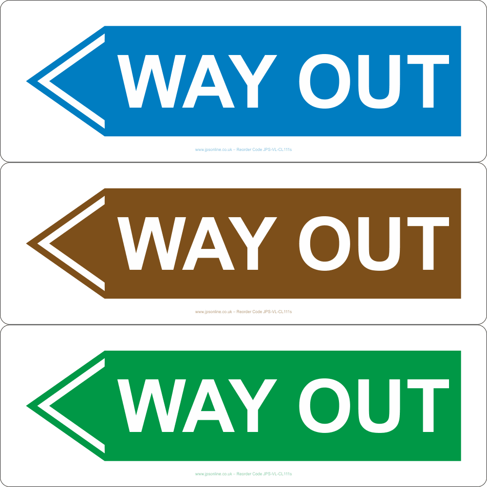 Way Out (Left Arrow) Sign - JPS Online Ltd