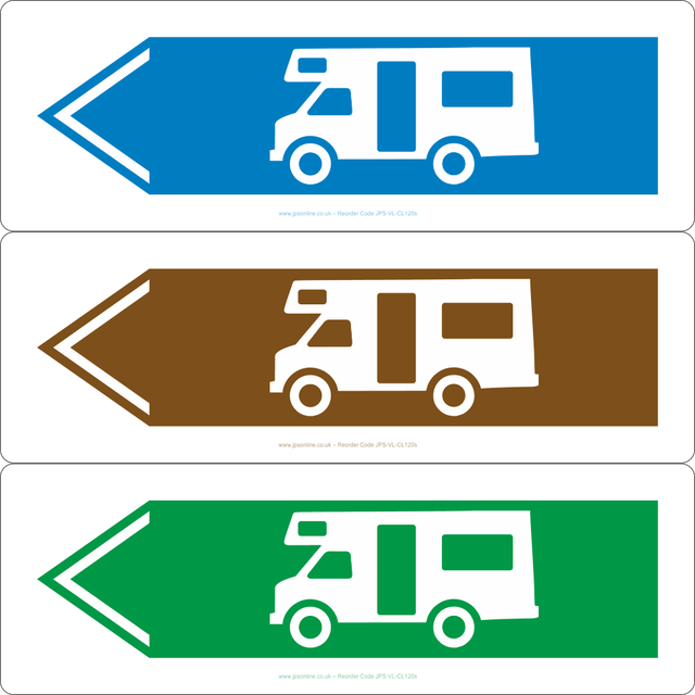 Motorhome (Left Arrow) Sign - JPS Online Ltd