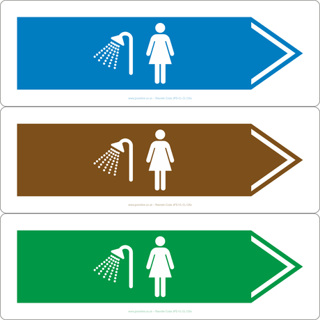 Female Showers (Right Arrow) Sign - JPS Online Ltd