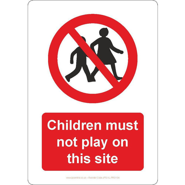 Children Must Not Play On This Site Sign - JPS Online Ltd