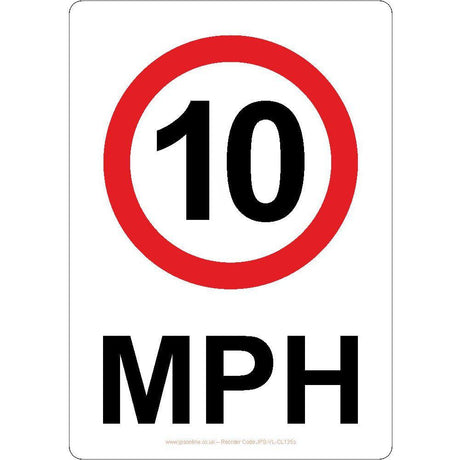 10 mph Sign - JPS Online Ltd
