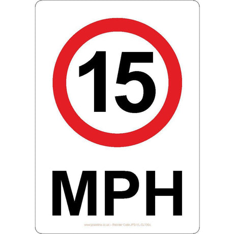15 mph Sign - JPS Online Ltd