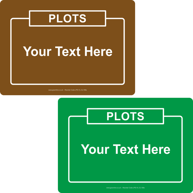 Plots Sign with Your Text Added - JPS Online Ltd