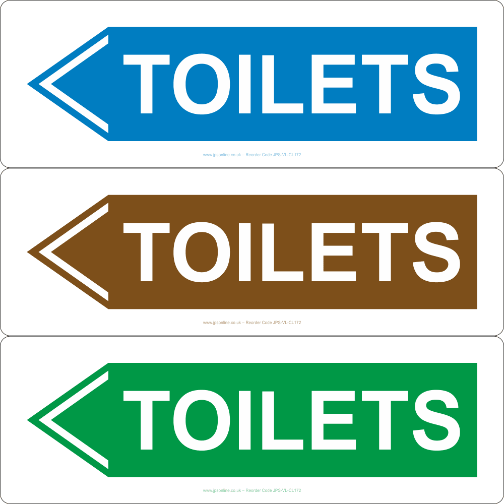 Toilets (Left Arrow) Sign - JPS Online Ltd