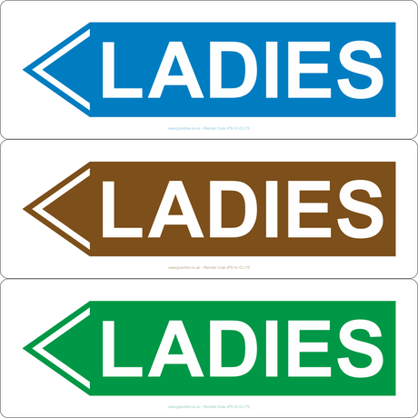 Toilets – Ladies (Left Arrow) Sign - JPS Online Ltd