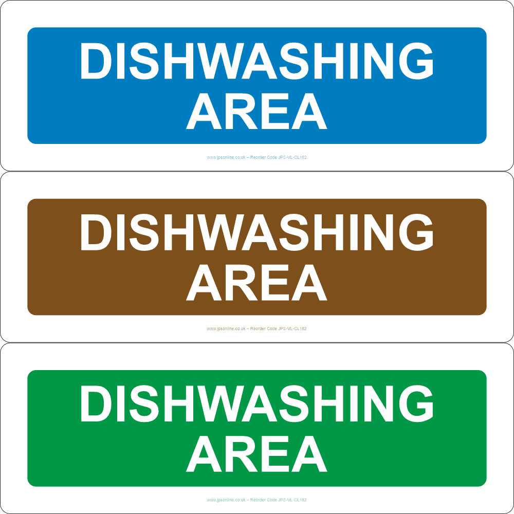 Signage Wasing Area Dishwashing Area Sign – JPS Online Ltd