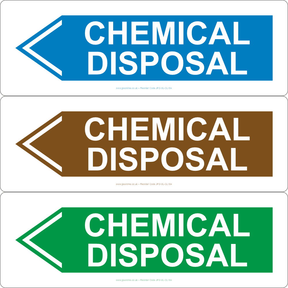 Disposal Sign Instrument Chemical Disposal (Left Arrow) Sign – JPS Online Ltd