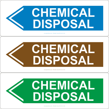 Chemical Disposal (Left Arrow) Sign - JPS Online Ltd