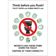 Think Before You Flush Sign - JPS Online Ltd