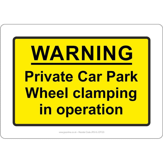 Warning Private Car Park Sign - JPS Online Ltd