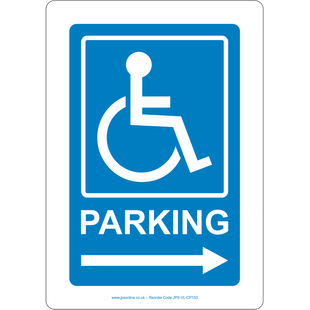 Packing Arrow Sign Disabled Parking Arrow Right Sign – JPS Online Ltd