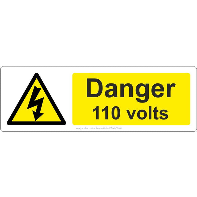 Danger 110 Volts Sign - JPS Online Ltd