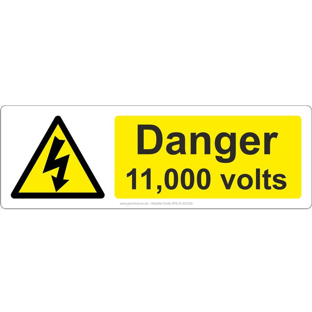 Danger 11,000 Volts Sign - JPS Online Ltd