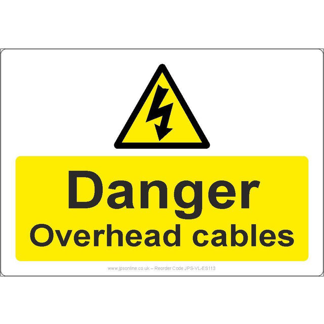 Danger Overhead Cables Sign - JPS Online Ltd