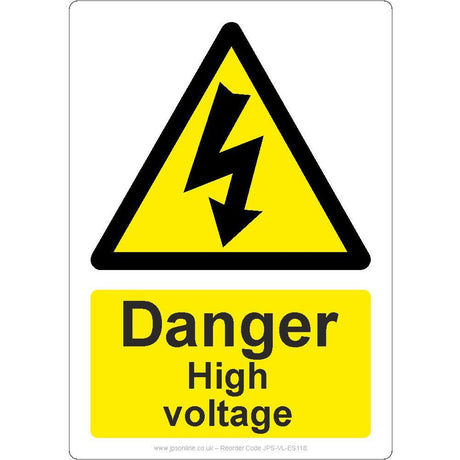 Danger High Voltage Sign - JPS Online Ltd